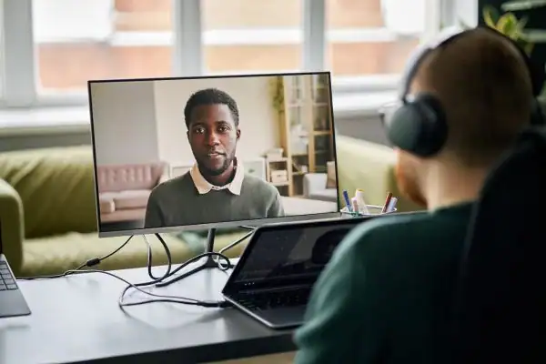 Man attending online mediation Wigan MIAMS session